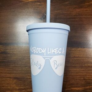 NWOT Blue Party Tumbler with Straw